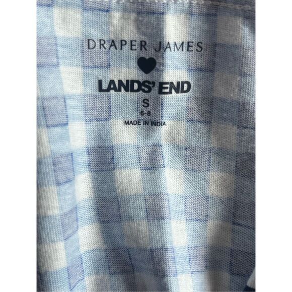 Draper James lands end Small sleeveless shift blue white gingham knee dress - Picture 7 of 7